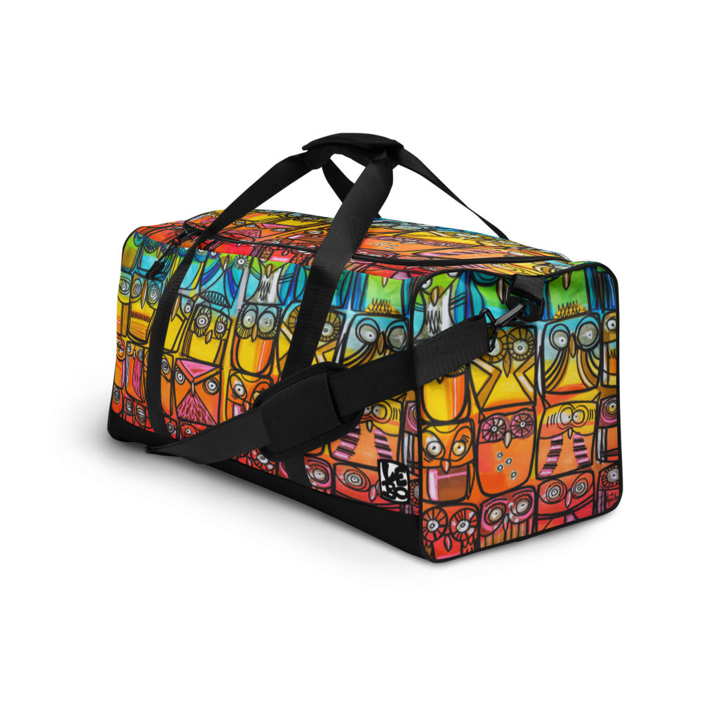 A Parliament of Rainbow Owls - Lebo Duffle Bag